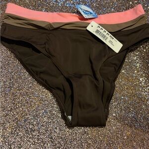 Women's Brown and Pink bikini bottom